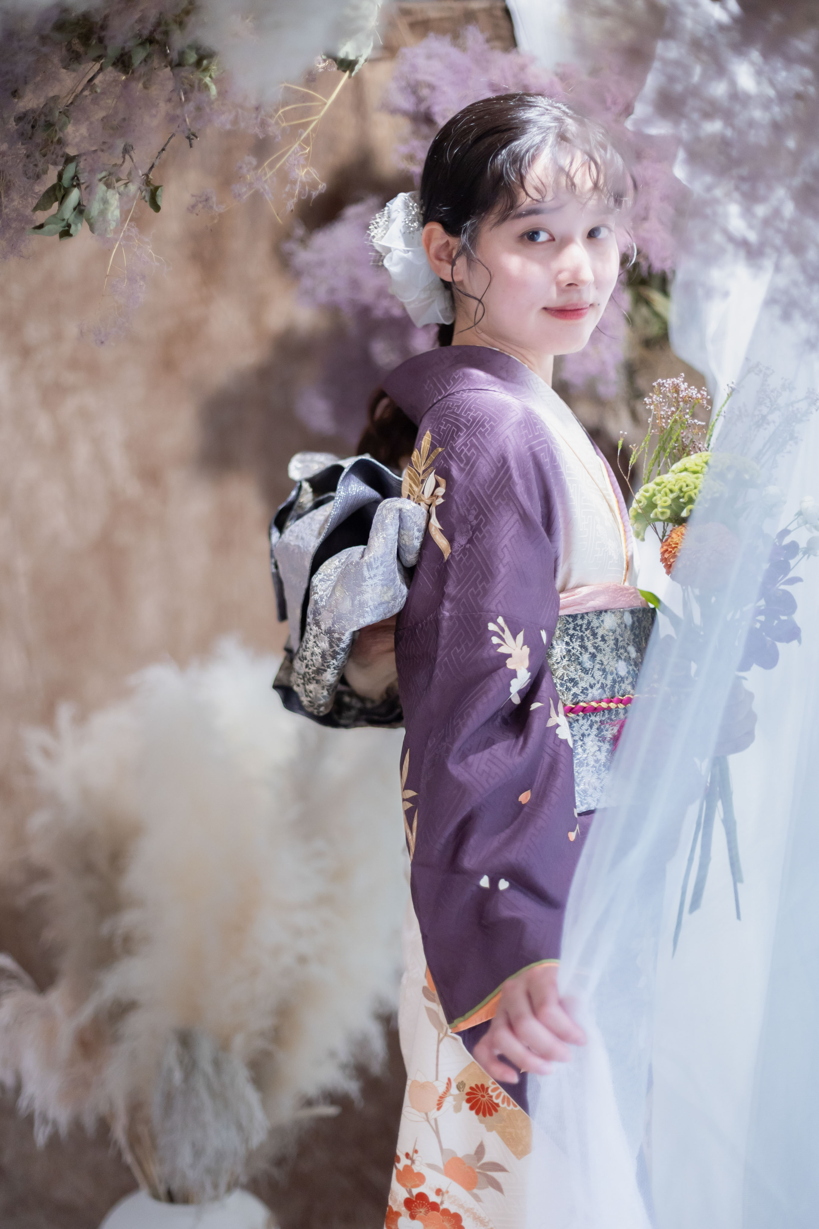 艶紫に花尽くし