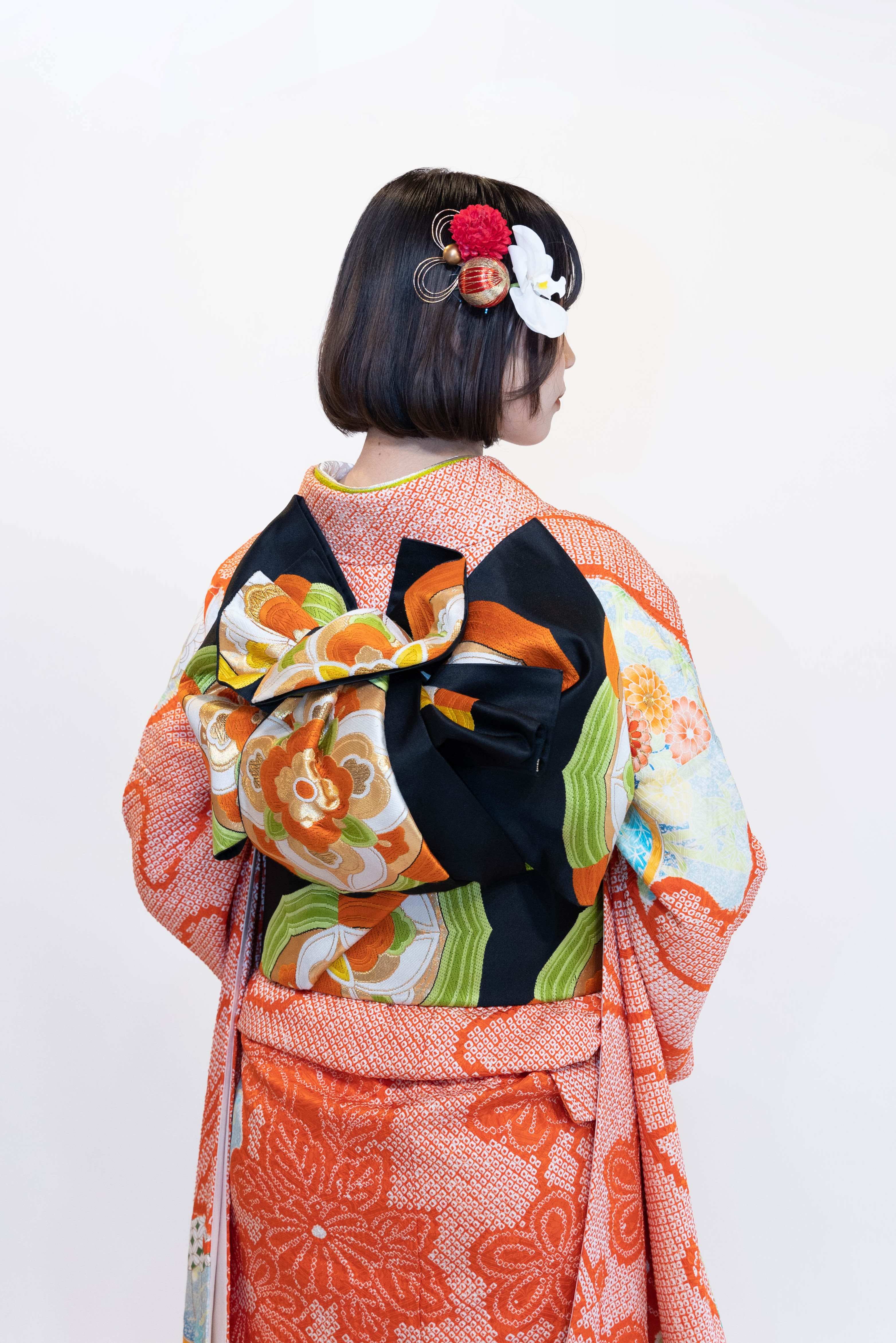 専用 振袖 総絞り 鮮やかな花模様 花車 金彩 赤色 K-3282 赤地絞り雲取に花車[FS0620] | 成人式振袖レンタル京都さがの館