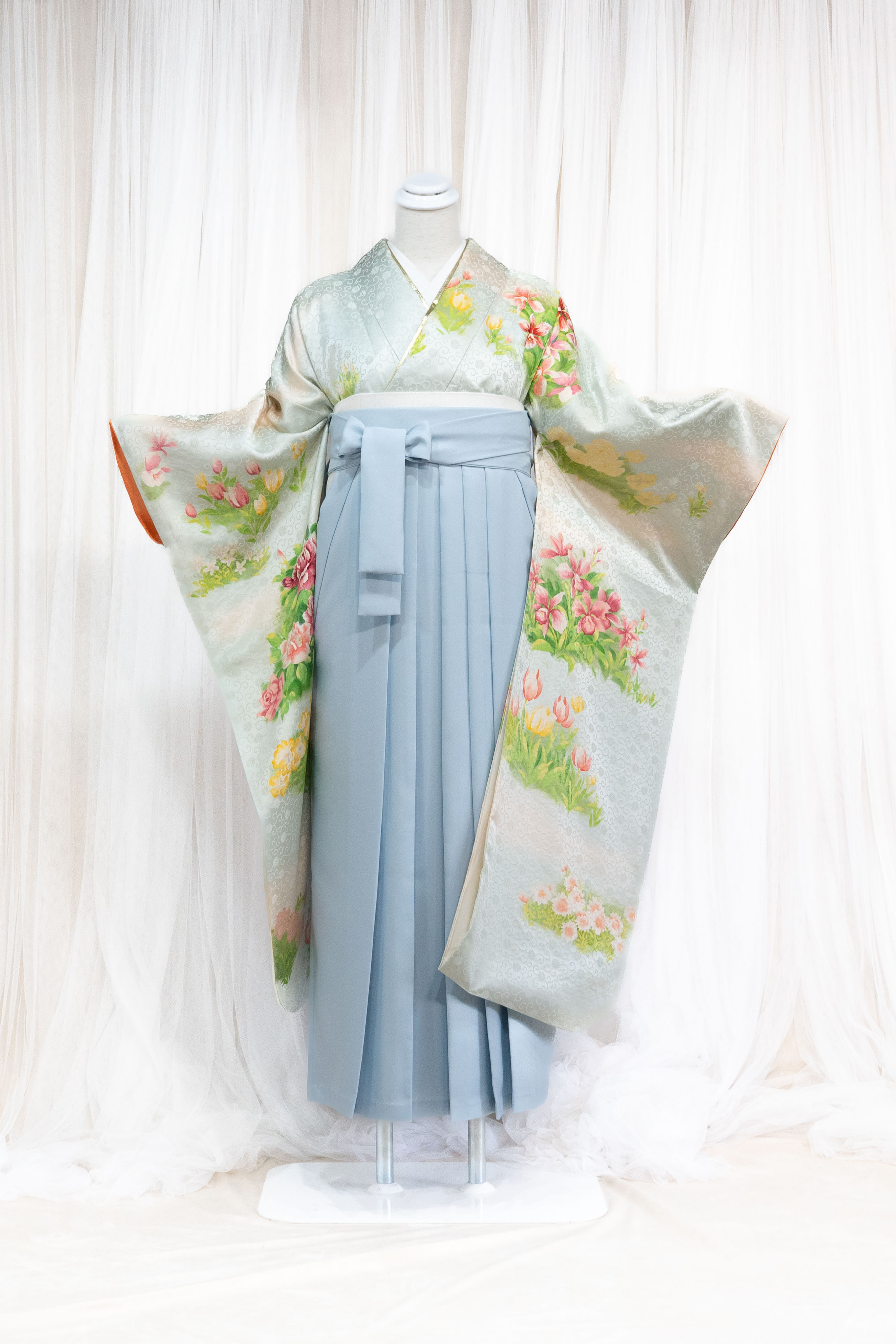 楽天市場】【成人式 振袖 レンタル】RS975 正絹 青 桜に手まり