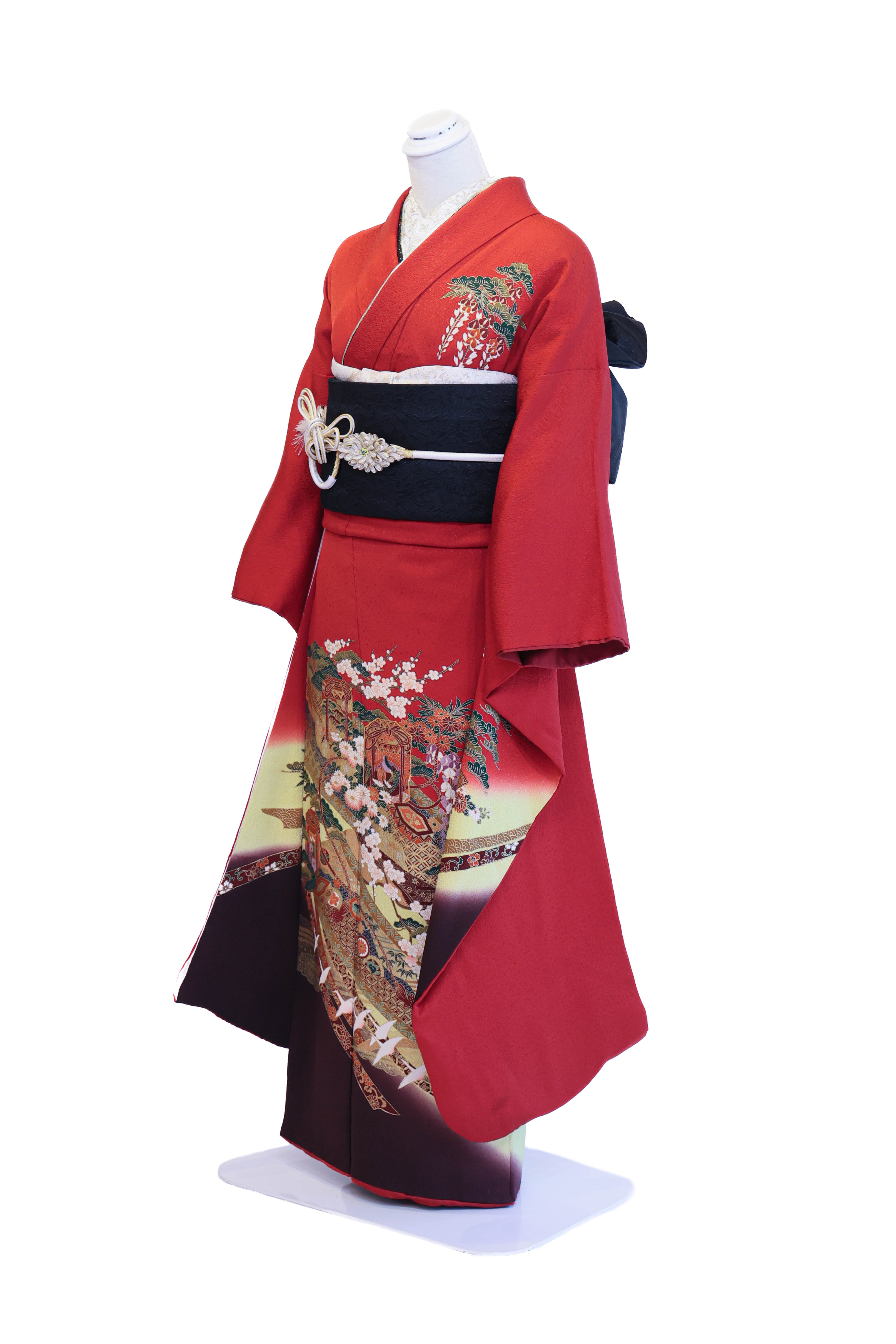 紅の八塩に吉祥文様｜京都の成人式振袖・卒業式袴レンタル シュ
