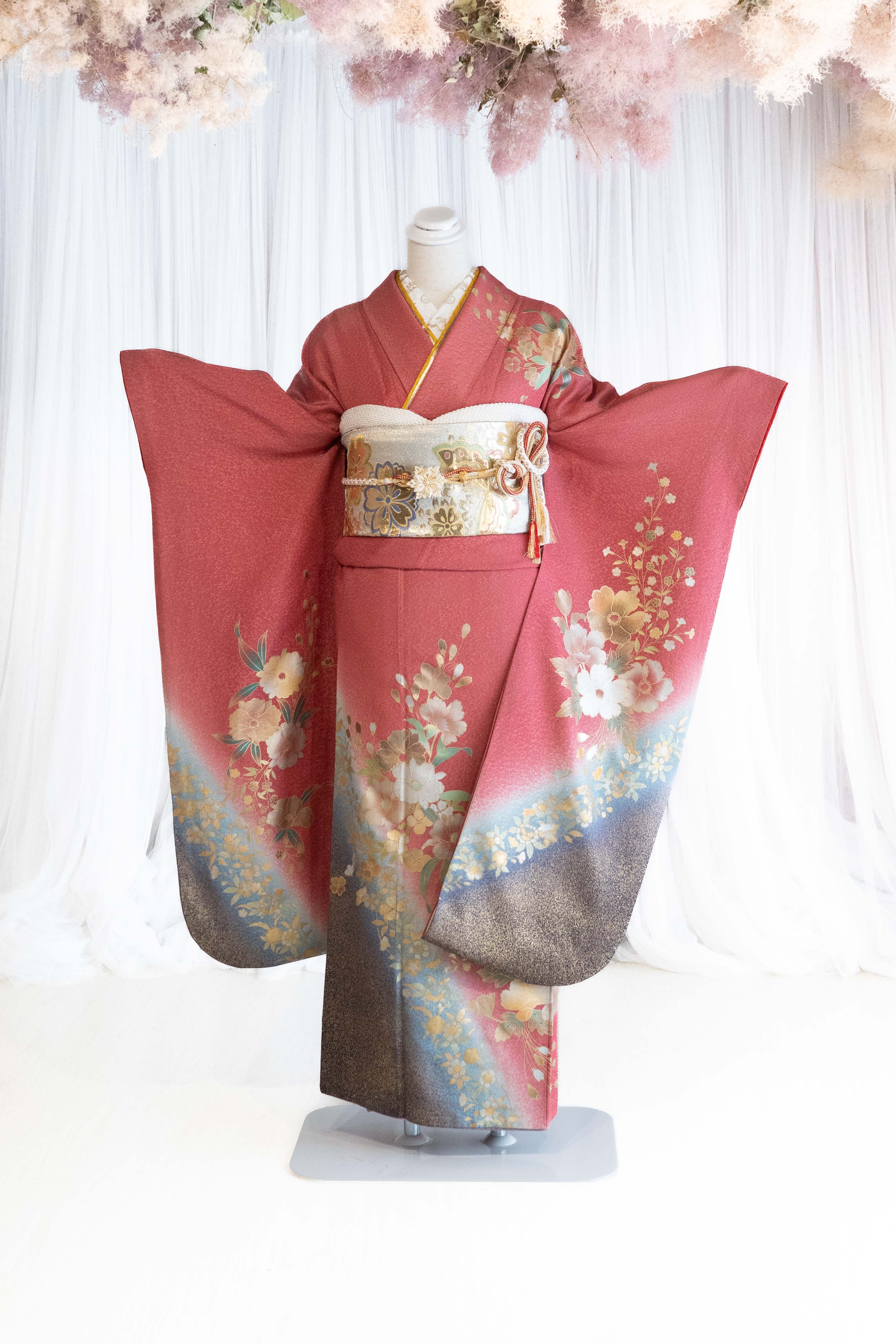 桃色ぼかしの撫子花筏