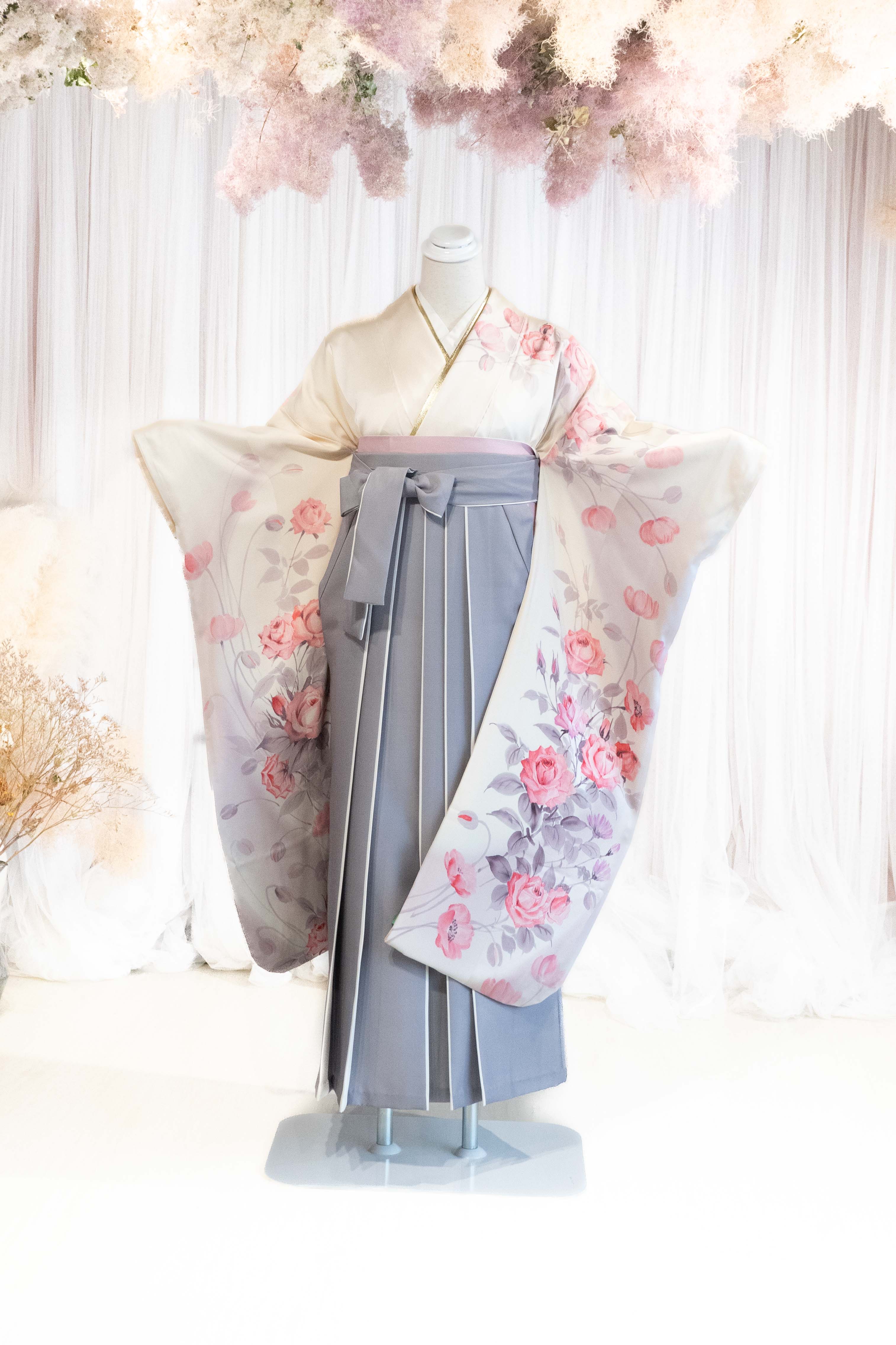 15％引～桜の花舞う・ピンクオレンジ訪問着・衿に薄い汚れあり　H47 訪問着レンタル｜ピンク地に桜の花筏｜H0015｜M｜宅配着物